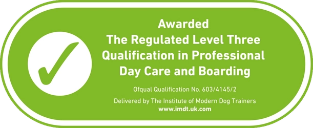 Awarded the regulated level three qualification in professional day care and boarding